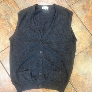 Eric Bompard Cashmere Button-Up Vest Quiet Luxury Grandpa Academic
